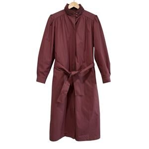 Vintage‎ London Fog Womens Trench Overcoat Sz 10R Pockets Mauve Lined